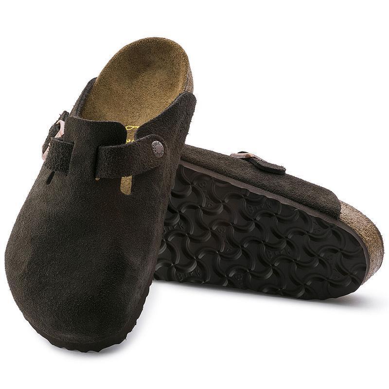 Birkenstock Soft Footbed Ruskind Boston Herre Kaffe | DK 197BEX